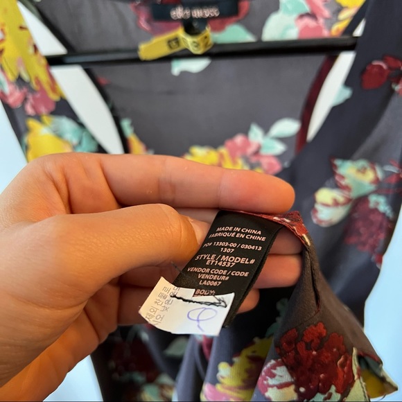 Ella Moss silk floral tank | Purple with pattern, S - Picture 6 of 7